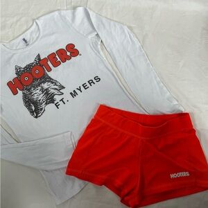 HOOTERS uniform shirt and short set